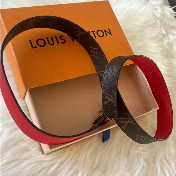 Louis Vuitton woman Monogram Belt - Brown and Red - Picture 3 of 5